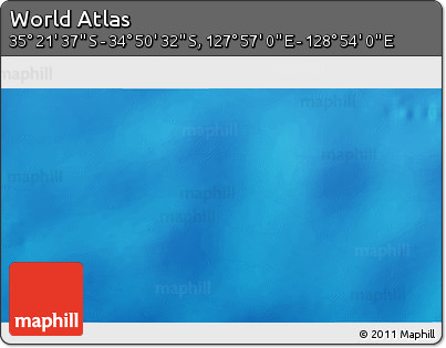 Shaded Relief 3D Map of the Area around 35° 6' 5" S, 128° 25' 30" E