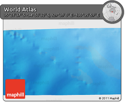 Shaded Relief 3D Map of the Area around 35° 6' 5" S, 130° 7' 30" E