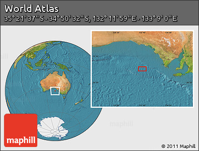 Satellite Location Map of the Area around 35° 6' 5" S, 132° 40' 30" E