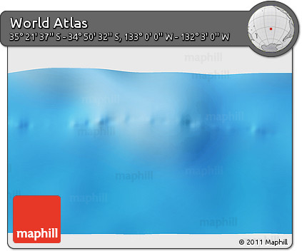 Physical 3D Map of the Area around 35° 6' 5" S, 132° 31' 30" W