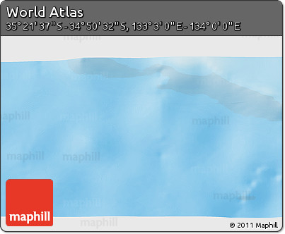 Physical 3D Map of the Area around 35° 6' 5" S, 133° 31' 30" E