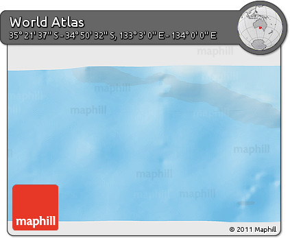 Shaded Relief 3D Map of the Area around 35° 6' 5" S, 133° 31' 30" E
