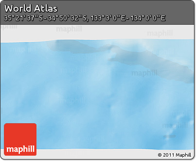 Shaded Relief 3D Map of the Area around 35° 6' 5" S, 133° 31' 30" E