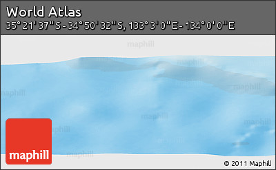 Physical Panoramic Map of the Area around 35° 6' 5" S, 133° 31' 30" E