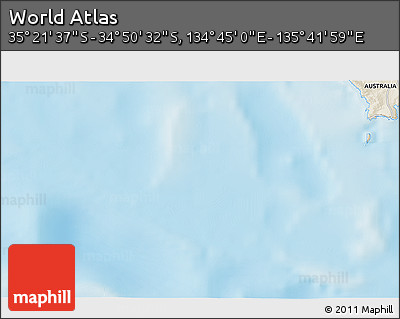 Shaded Relief 3D Map of the Area around 35° 6' 5" S, 135° 13' 29" E