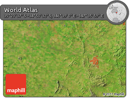 Satellite Map of the Area around 35° 6' 5" S, 147° 7' 30" E