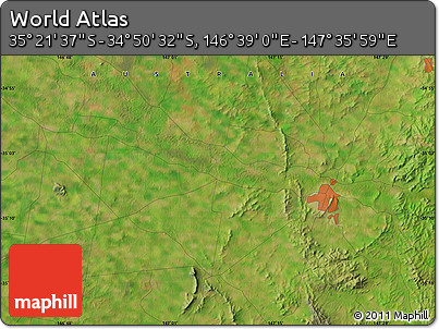 Satellite Map of the Area around 35° 6' 5" S, 147° 7' 30" E