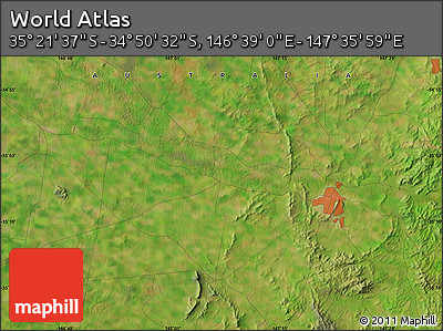Satellite Map of the Area around 35° 6' 5" S, 147° 7' 30" E