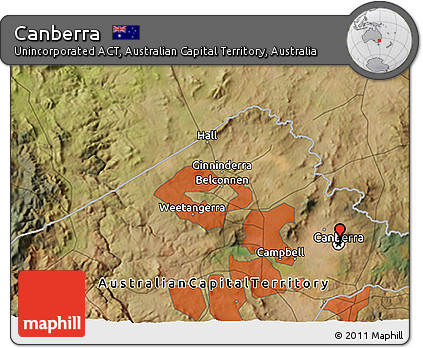 Satellite 3D Map of Canberra