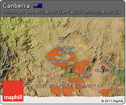 Satellite 3D Map of Canberra
