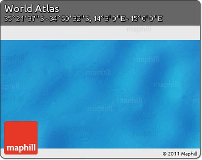 Shaded Relief 3D Map of the Area around 35° 6' 5" S, 14° 31' 30" E