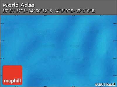 Physical Map of the Area around 35° 6' 5" S, 14° 31' 30" E