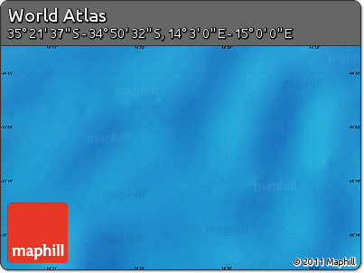 Physical Map of the Area around 35° 6' 5" S, 14° 31' 30" E
