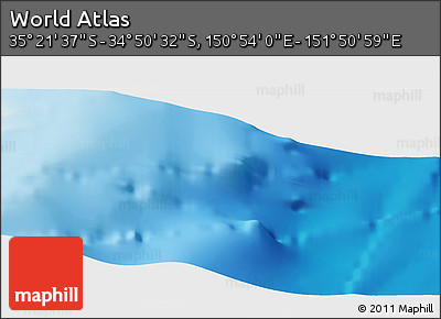 Physical Panoramic Map of the Area around 35° 6' 5" S, 151° 22' 30" E