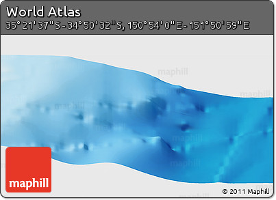 Physical Panoramic Map of the Area around 35° 6' 5" S, 151° 22' 30" E