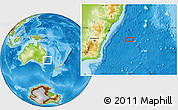Physical Location Map of the area around 35° 6' 5" S, 153° 55' 30" E