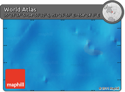 Physical Map of the Area around 35° 6' 5" S, 153° 55' 30" E