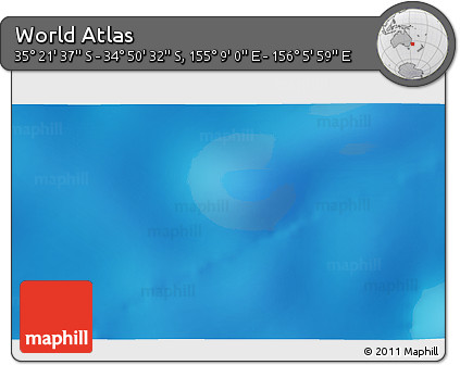 Shaded Relief 3D Map of the Area around 35° 6' 5" S, 155° 37' 30" E