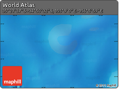 Physical Map of the Area around 35° 6' 5" S, 155° 37' 30" E
