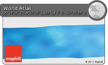 Physical Panoramic Map of the Area around 35° 6' 5" S, 159° 52' 30" E