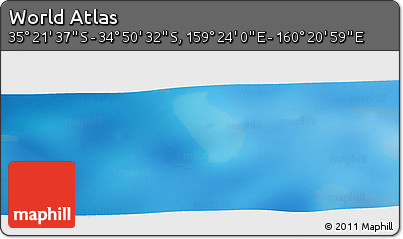 Physical Panoramic Map of the Area around 35° 6' 5" S, 159° 52' 30" E
