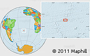 Political Location Map of the area around 35° 6' 5" S, 15° 13' 29" W