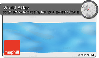 Physical Panoramic Map of the Area around 35° 6' 5" S, 160° 43' 29" E