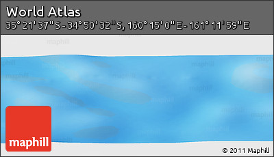 Physical Panoramic Map of the Area around 35° 6' 5" S, 160° 43' 29" E