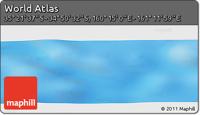 Physical Panoramic Map of the Area around 35° 6' 5" S, 160° 43' 29" E