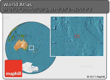 Satellite Location Map of the Area around 35° 6' 5" S, 161° 34' 29" E