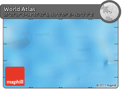 Physical Map of the Area around 35° 6' 5" S, 161° 34' 29" E