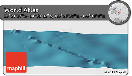 Satellite Panoramic Map of the Area around 35° 6' 5" S, 165° 49' 29" E