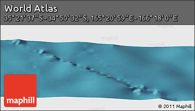Satellite Panoramic Map of the Area around 35° 6' 5" S, 165° 49' 29" E