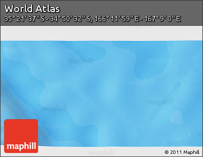 Political 3D Map of the Area around 35° 6' 5" S, 166° 40' 30" E
