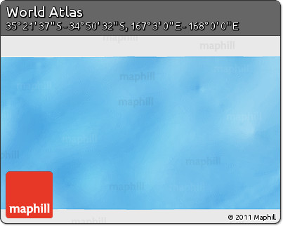 Shaded Relief 3D Map of the Area around 35° 6' 5" S, 167° 31' 30" E