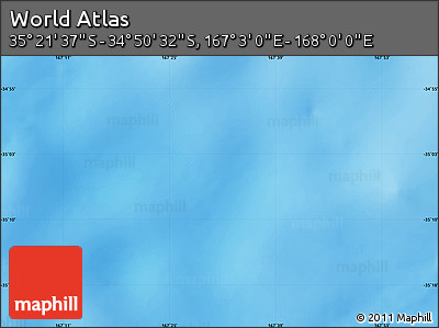 Physical Map of the Area around 35° 6' 5" S, 167° 31' 30" E