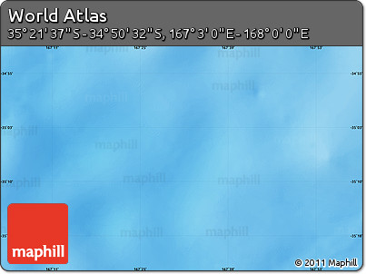 Physical Map of the Area around 35° 6' 5" S, 167° 31' 30" E