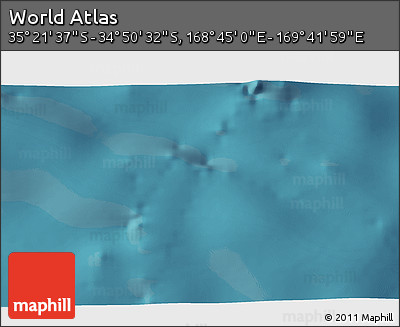 Satellite 3D Map of the Area around 35° 6' 5" S, 169° 13' 29" E