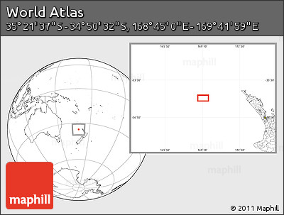 Blank Location Map of the Area around 35° 6' 5" S, 169° 13' 29" E