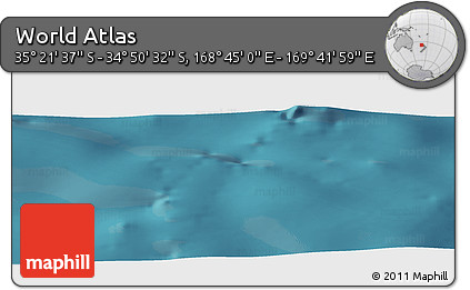 Satellite Panoramic Map of the Area around 35° 6' 5" S, 169° 13' 29" E