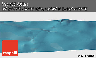 Satellite Panoramic Map of the Area around 35° 6' 5" S, 169° 13' 29" E