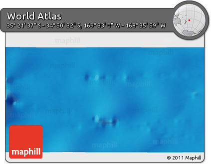 Physical 3D Map of the Area around 35° 6' 5" S, 169° 4' 29" W