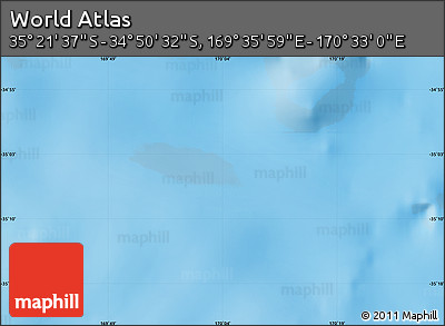 Physical Map of the Area around 35° 6' 5" S, 170° 4' 29" E