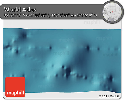 Satellite 3D Map of the Area around 35° 6' 5" S, 171° 37' 30" W