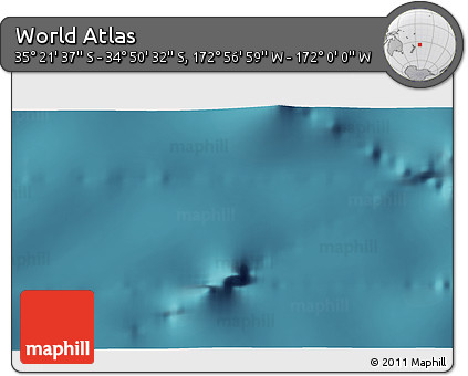 Satellite 3D Map of the Area around 35° 6' 5" S, 172° 28' 29" W