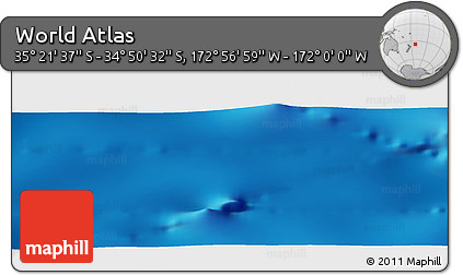 Physical Panoramic Map of the Area around 35° 6' 5" S, 172° 28' 29" W