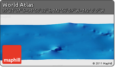Physical Panoramic Map of the Area around 35° 6' 5" S, 172° 28' 29" W