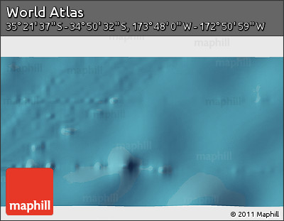 Satellite 3D Map of the Area around 35° 6' 5" S, 173° 19' 29" W