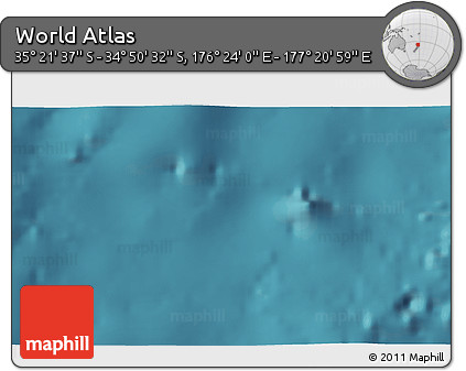 Satellite 3D Map of the Area around 35° 6' 5" S, 176° 52' 30" E