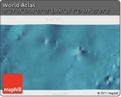 Satellite 3D Map of the Area around 35° 6' 5" S, 176° 52' 30" E